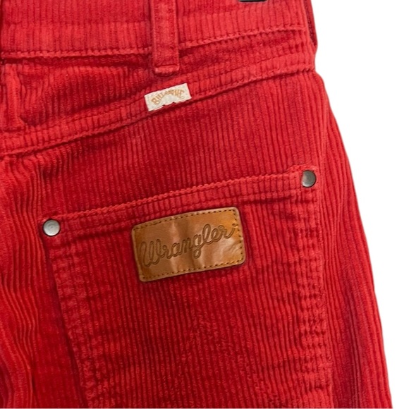 BILLABONG x Wrangler The Retro Red Corduroy High Waisted Pants Straight Leg 28 - Picture 5 of 6